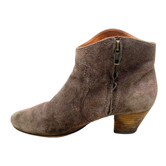 Isabel Marant Sz FR 38 US 8 Dicker Taupe Suede Western Ankle Booties Boots - Picture 4 of 13